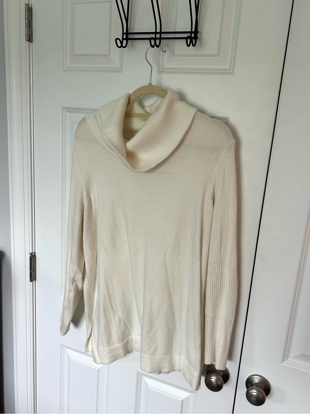 Chico's Cream Cowl Neck Sweater